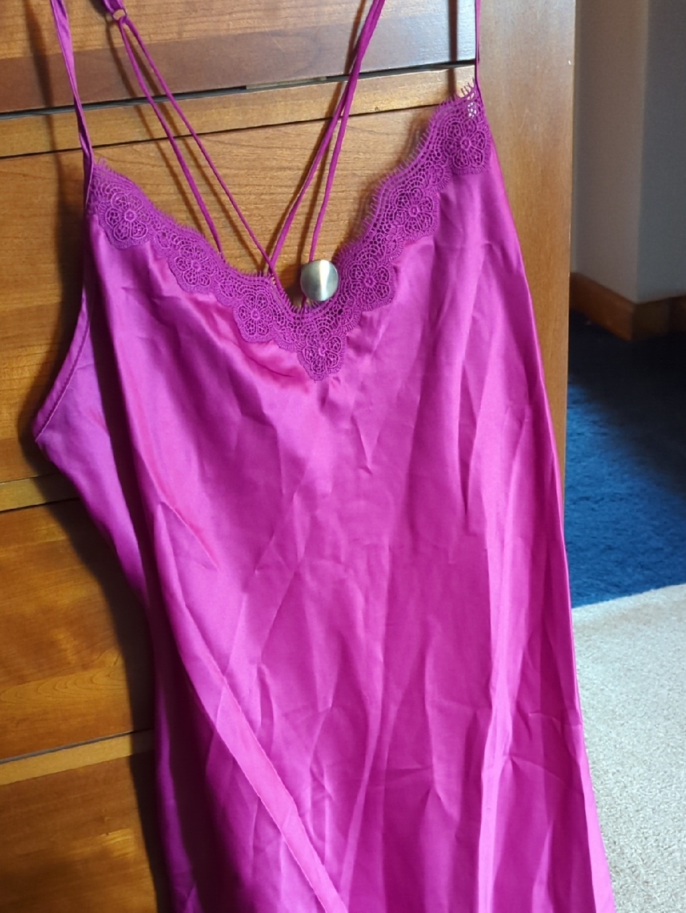 Women's Lace-Trim. Nite How. XL Wild Berry